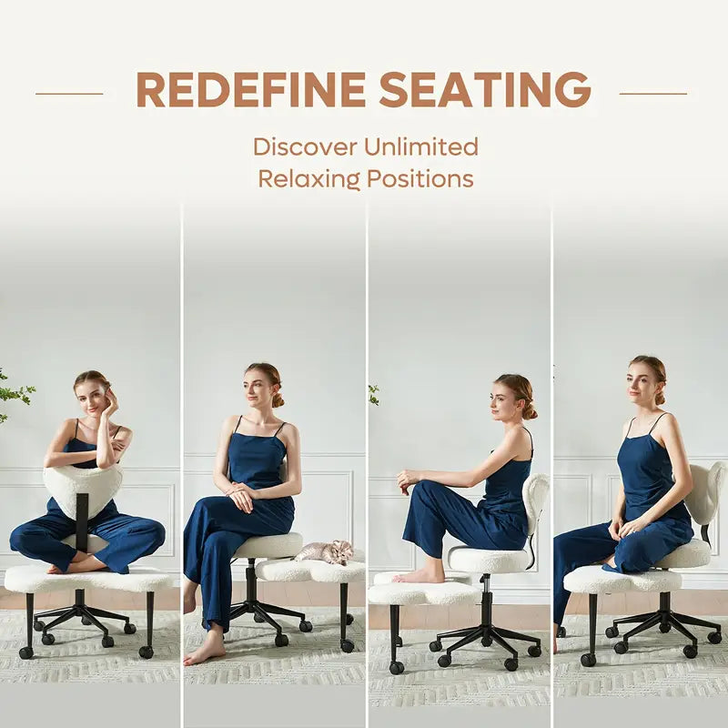 Ergonomic Cross-Legged Meditation Chair – Adjustable, with Wheels & Back Support