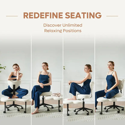 Ergonomic Cross-Legged Meditation Chair – Adjustable, with Wheels & Back Support