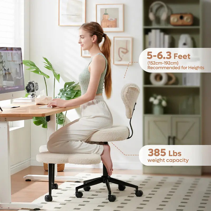 Ergonomic Cross-Legged Meditation Chair – Adjustable, with Wheels & Back Support