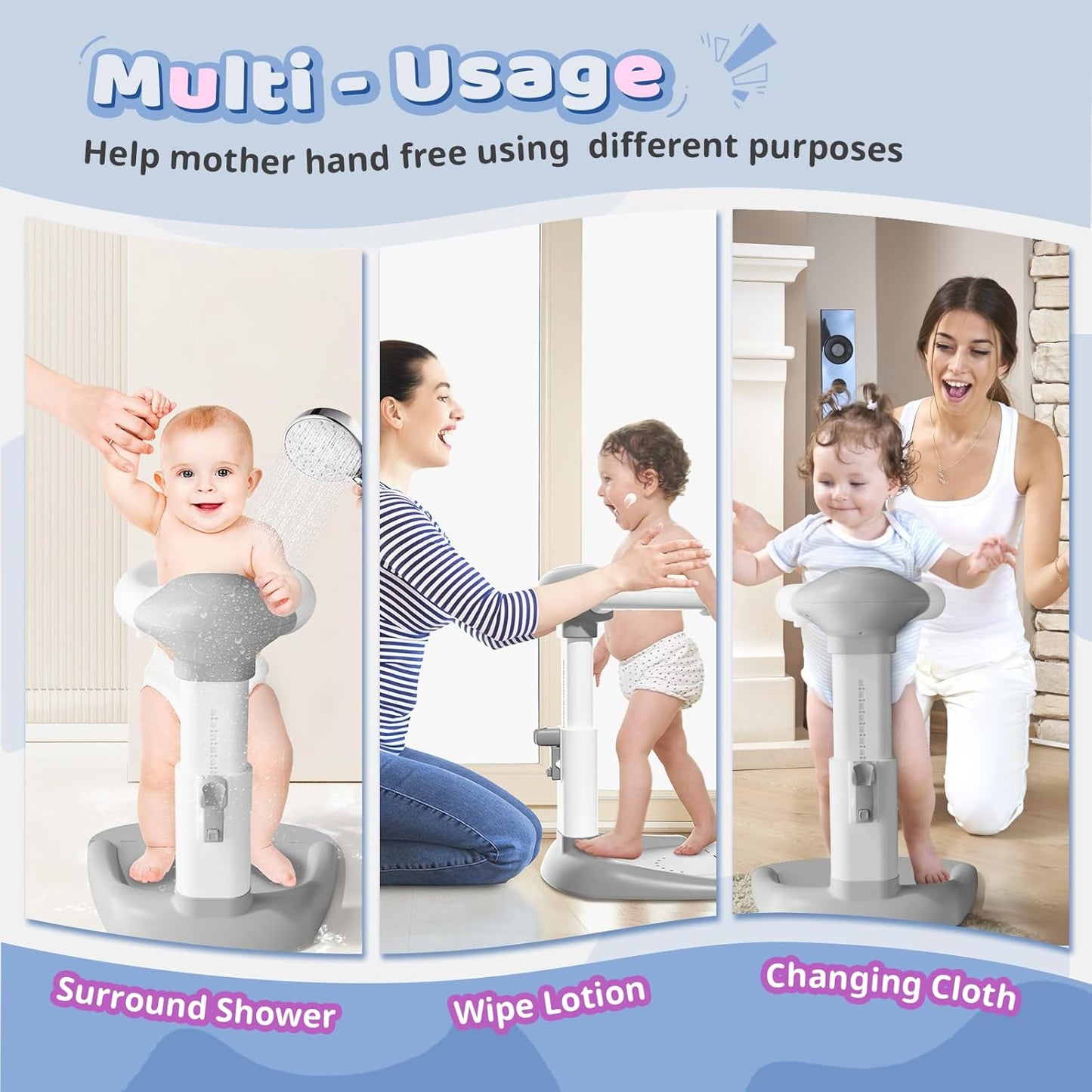 Baby Bathtub with Shower Stand Support