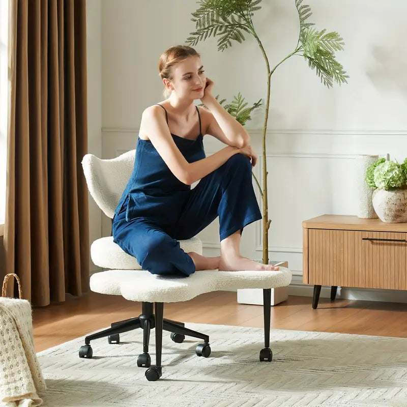 Ergonomic Cross-Legged Meditation Chair – Adjustable, with Wheels & Back Support