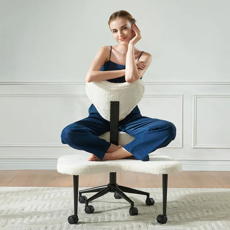 Ergonomic Cross-Legged Meditation Chair – Adjustable, with Wheels & Back Support