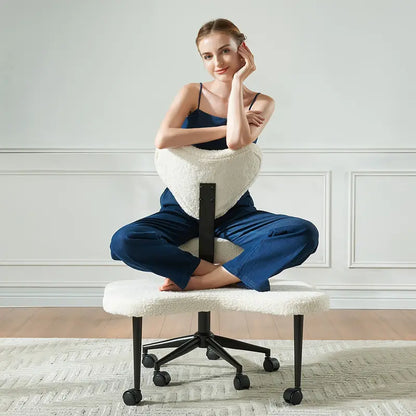 Ergonomic Cross-Legged Meditation Chair – Adjustable, with Wheels & Back Support